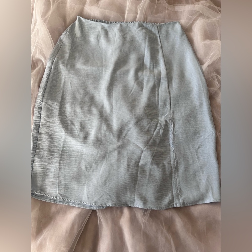 Baby blue midi skirt